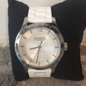 New in Box White Rubber Coach Watch